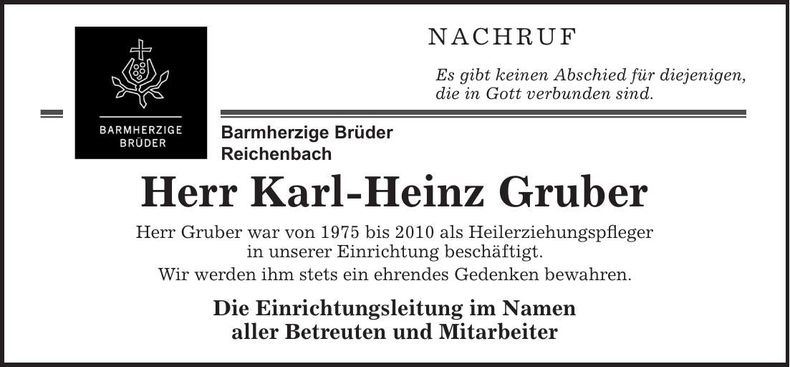 Traueranzeige Karl-Heinz Gruber