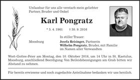 Traueranzeige Karl Pongratz