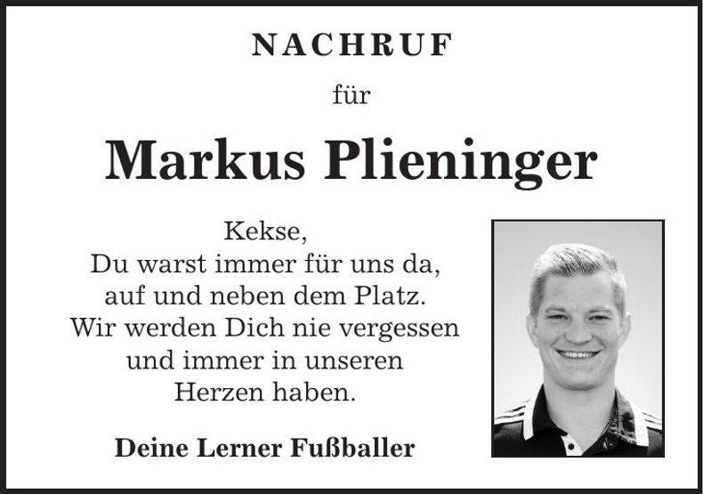 Traueranzeige Markus Plieninger