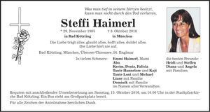 Traueranzeige Steffi Haimerl