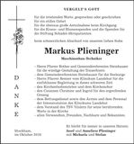 Traueranzeige Markus Plieninger
