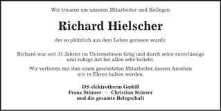Traueranzeige Richard Hielscher