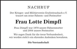 Traueranzeige Lotte Dimpfl