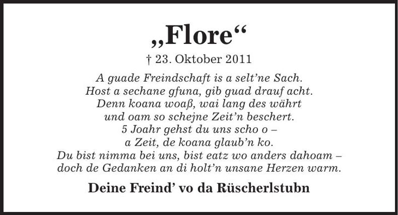 Traueranzeige Flore Flore