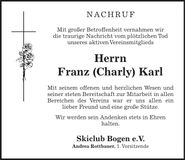 Traueranzeige Englram Karl
