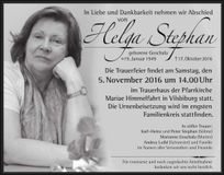 Traueranzeige Helga Stephan