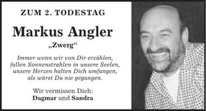 Traueranzeige Markus Angler