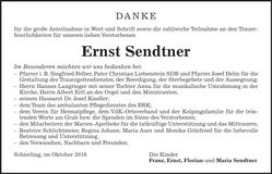 Traueranzeige Ernst Sendtner