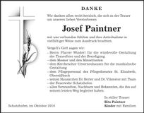 Traueranzeige Josef Paintner