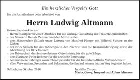 Traueranzeige Ludwig Altmann