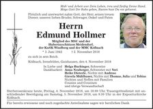 Traueranzeige Edmund Hollmer