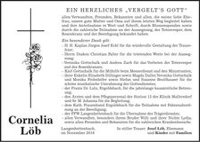 Traueranzeige Cornelia Löb