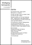 Traueranzeige Wolfgang Schwanitz