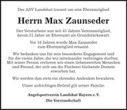 Traueranzeige Max Zaunseder