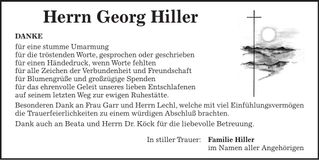 Traueranzeige Georg Hiller