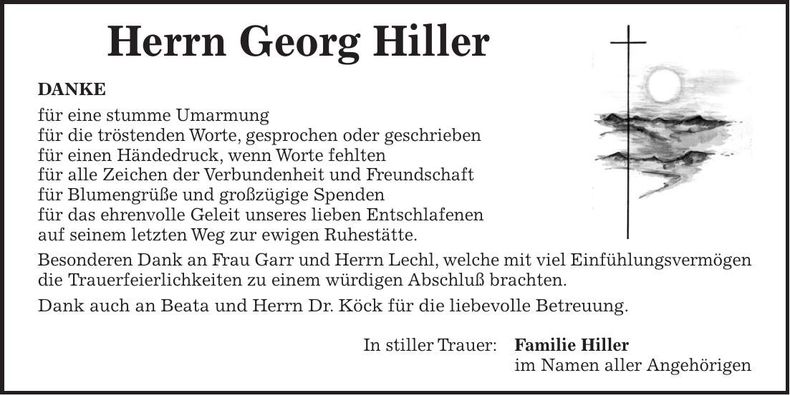 Traueranzeige Georg Hiller