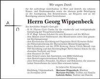 Traueranzeige Georg Wippenbeck