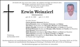 Traueranzeige Erwin Weinzierl