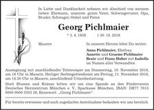 Traueranzeige Georg Pichlmaier