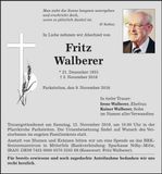 Traueranzeige Fritz Walberer