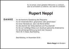 Traueranzeige Rupert Neppl