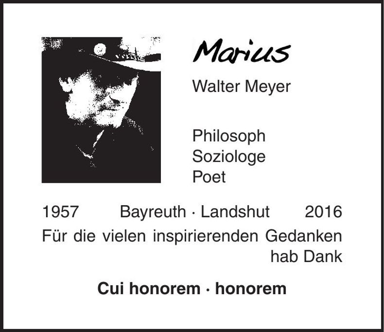 Traueranzeige Marius Meyer