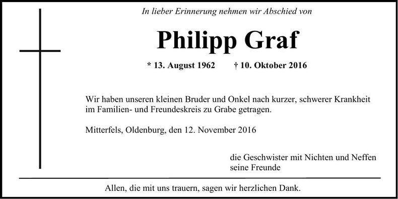 Traueranzeige Philipp Graf
