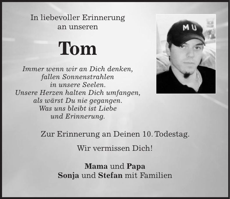 Traueranzeige Tom Meier