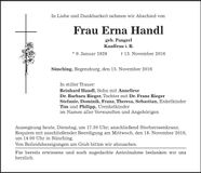 Traueranzeige Erna Handl