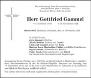 Traueranzeige Gottfried Gammel