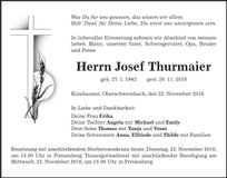 Traueranzeige Josef Thurmaier