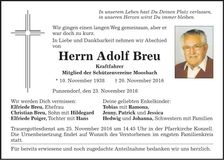 Traueranzeige Adolf Breu