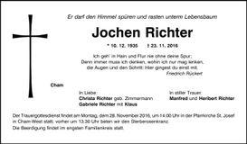 Traueranzeige Jochen Richter