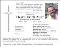 Traueranzeige Erich Auer