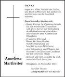 Traueranzeige Anneliese Martlreiter