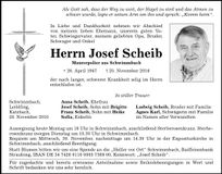 Traueranzeige Josef Scheib