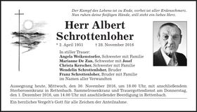 Traueranzeige Albert Schrottenloher