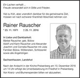 Traueranzeige Rainer Rauscher