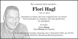 Traueranzeige Flori Hagl