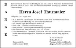 Traueranzeige Josef Thurmaier