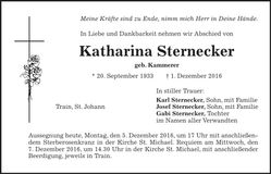 Traueranzeige Katharina Sternecker