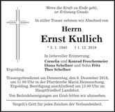 Traueranzeige Ernst Kullich