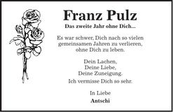 Traueranzeige Franz Pulz
