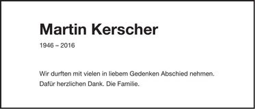 Traueranzeige Martin Kerscher