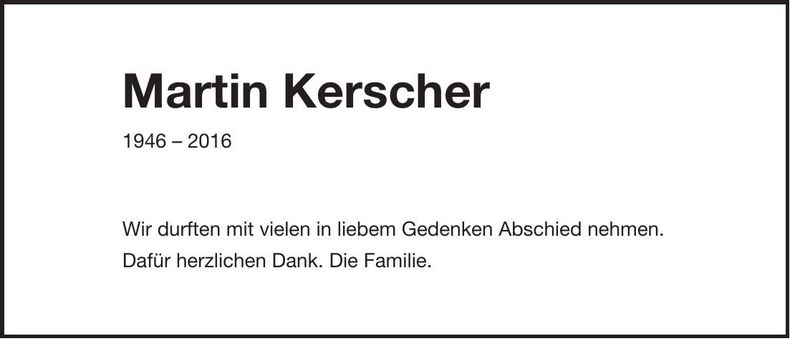 Traueranzeige Martin Kerscher