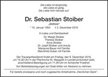 Traueranzeige Sebastian Stoiber