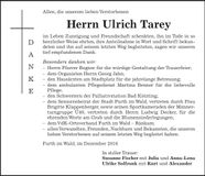 Traueranzeige Ulrich Tarey