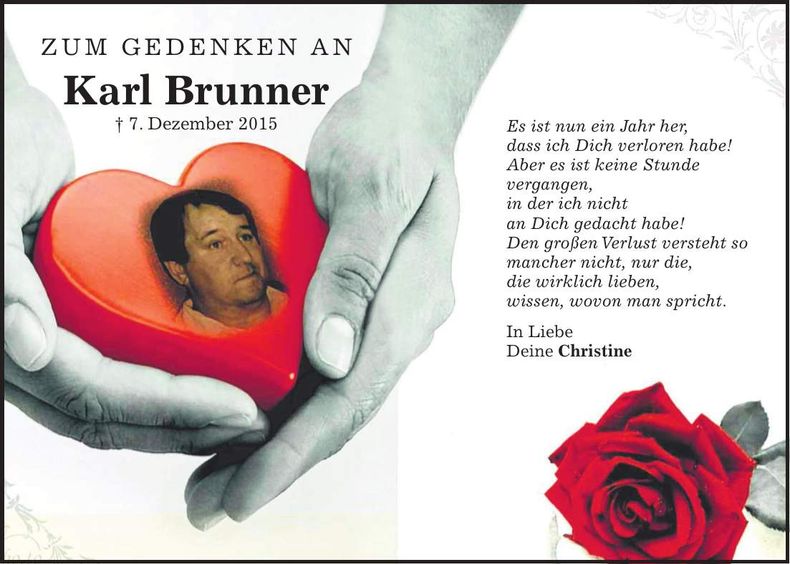 Traueranzeige Karl Brunner