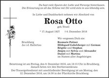 Traueranzeige Rosa Otto