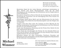 Traueranzeige Michael Wimmer